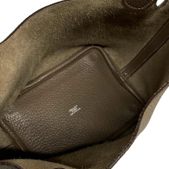 Auth HERMES Picotin PM - Etoupe Taurillon Clemence Square I Handbag - Picture 13 of 16